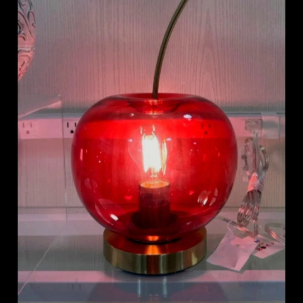 New Cherry  Lamp with Gold Base